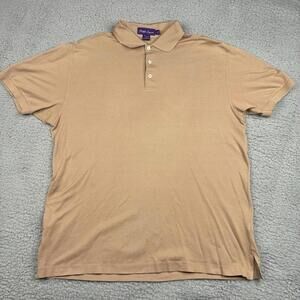Ralph Lauren Purple Label Men’s Polo Shirt Beige Short Sleeve Italy Large